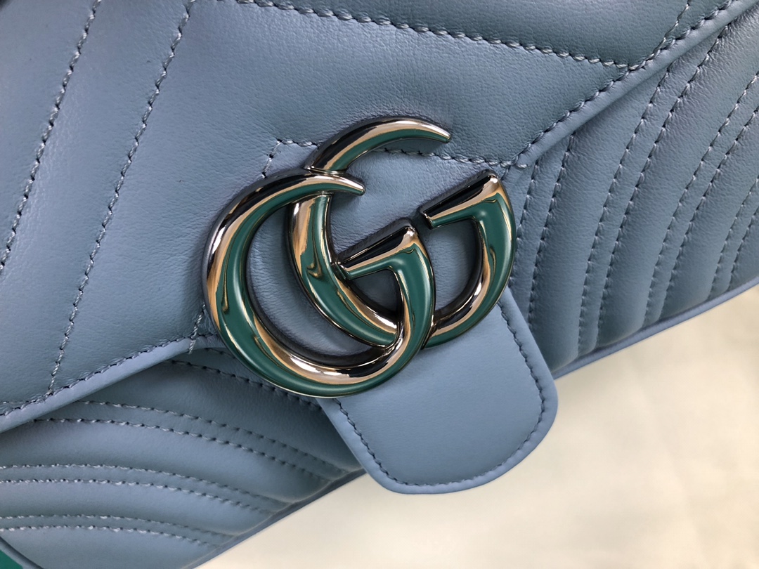 Gucci GG Marmont Matelasse Mini Shoulder Bag 446744 Light blue